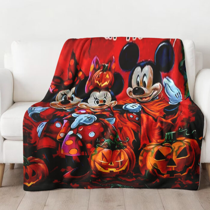 Personalized Name Disney Mickey Halloween Blanket, Custom Name Mickey Blanket - Image 2