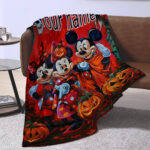 Personalized Name Disney Mickey Halloween Blanket, Custom Name Mickey Blanket - Image 3