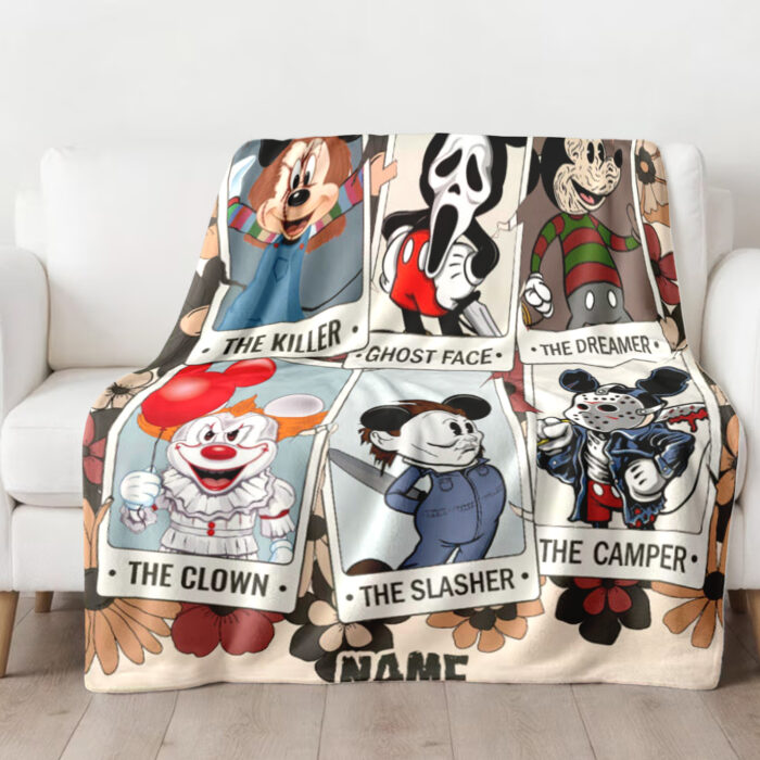 Personalized Name Disney Mickey Halloween Blanket, Custom Name Mickey Blanket - Image 2