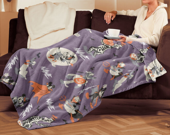 Personalized Name Disney Mickey Halloween Blanket, Custom Name Mickey Blanket - Image 4