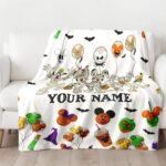 Personalized Name Disney Mickey Halloween Blanket, Custom Name Mickey Blanket - Image 2