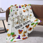 Personalized Name Disney Mickey Halloween Blanket, Custom Name Mickey Blanket - Image 3