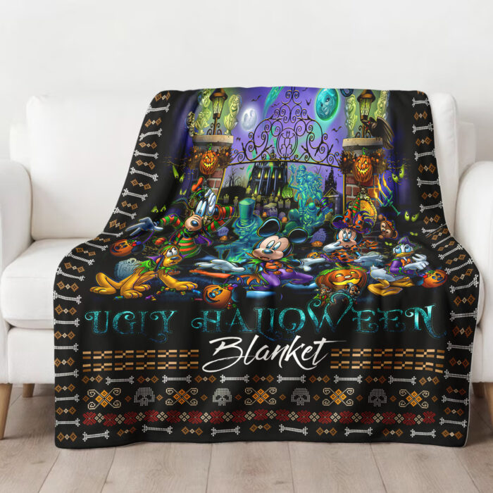 Personalized Name Disney Mickey Halloween Blanket, Custom Name Mickey Blanket - Image 2