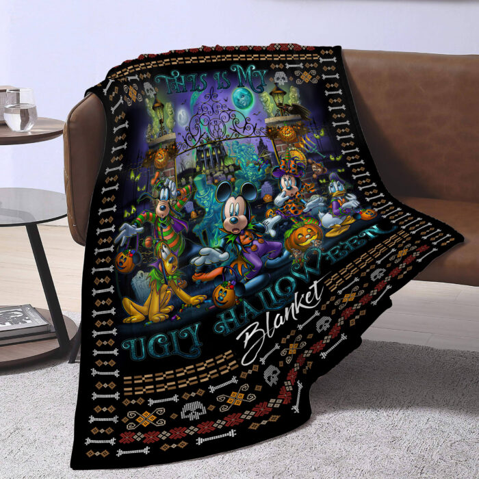 Personalized Name Disney Mickey Halloween Blanket, Custom Name Mickey Blanket - Image 3