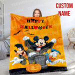 Personalized Name Disney Mickey Halloween Blanket, Custom Name Mickey Blanket - Image 4