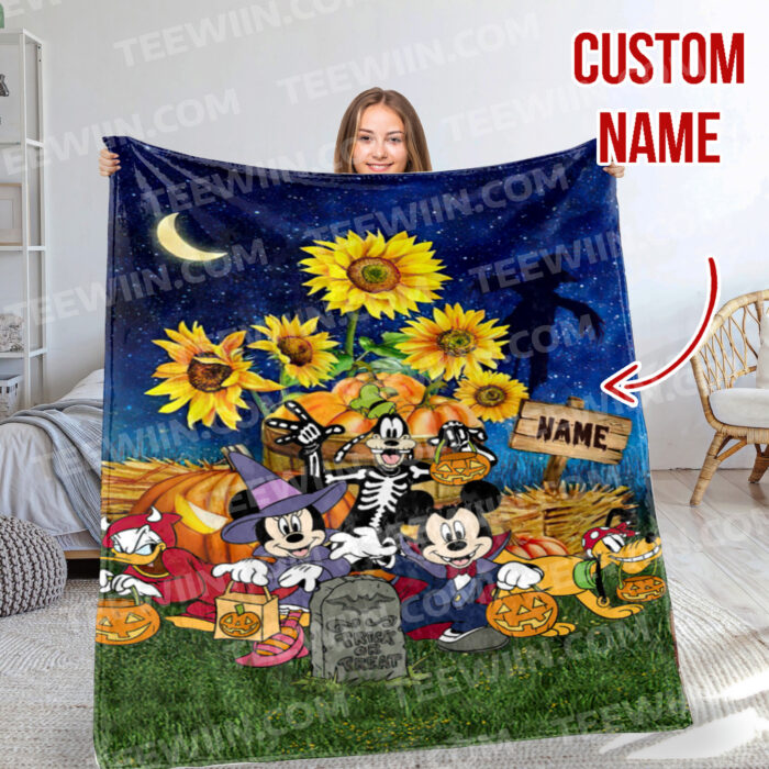 Personalized Name Disney Mickey Halloween Blanket, Custom Name Mickey Blanket - Image 9