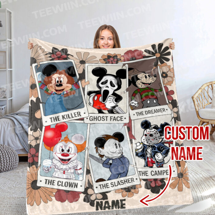 Personalized Name Disney Mickey Halloween Blanket, Custom Name Mickey Blanket - Image 8