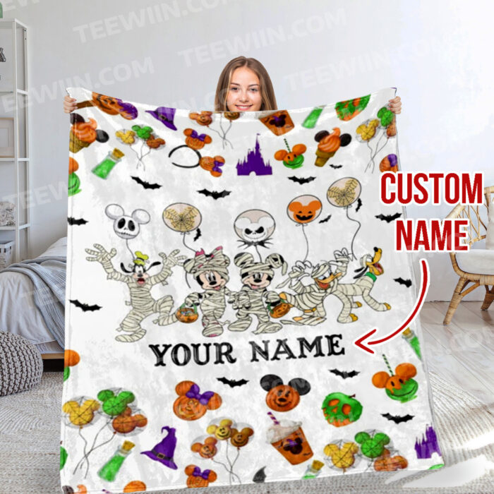 Personalized Name Disney Mickey Halloween Blanket, Custom Name Mickey Blanket - Image 7