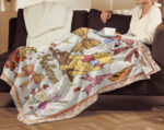 Personalized Name Disney Winnie-the-Pooh Halloween Blanket, Custom Name Pooh Coquette Fall Blanket - Image 3