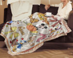 Personalized Name Disney Mickey And Friends Halloween Blanket, Custom Name Mickey Coquette Fall Blanket - Image 4