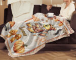 Personalized Name Disney Pooh Halloween Blanket, Custom Name Winnie The Pooh Coquette Fall Blanket - Image 4