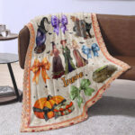 Personalized Name Hocus Pocus Halloween Blanket, Custom Name Coquette Fall Blanket - Image 4