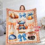 Personalized Name Disney Halloween Blanket, Custom Name Coquette Fall Blanket - Image 7