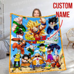 Personalized Name Dragon Ball Blanket, Custom Name Goku Blanket
