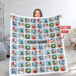 Personalized Snoopy Christmas Blanket, The Peanuts Custom Name Snoopy Blanket, Baby Shower Blanket