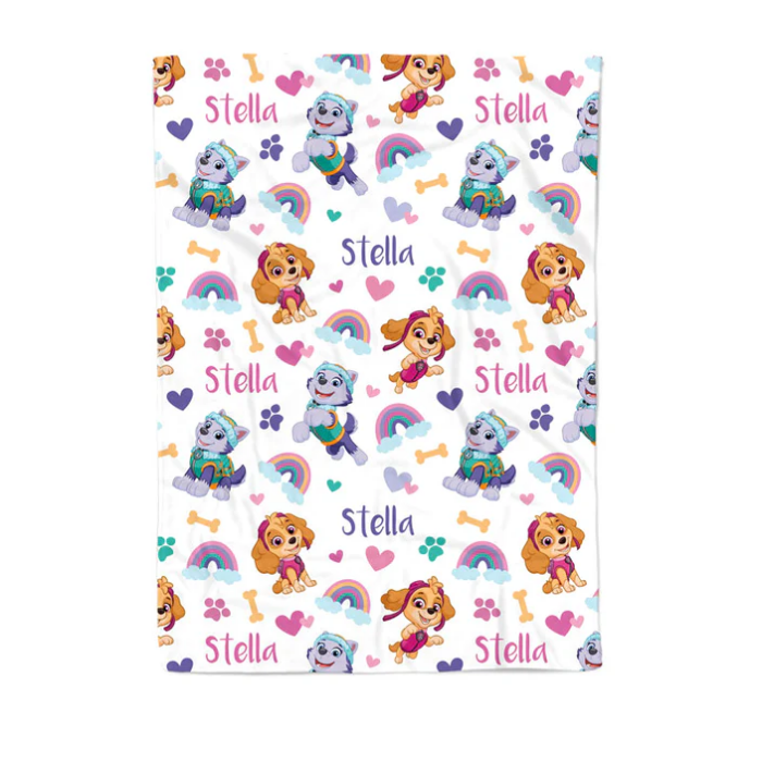 Personalized Paw Patrol Blanket, Paw Patrol Custom Name Blanket, Baby Shower Blanket - Image 3
