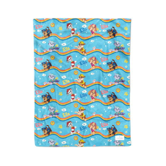 Personalized Paw Patrol Blanket, Paw Patrol Custom Name Blanket, Baby Shower Blanket - Image 2