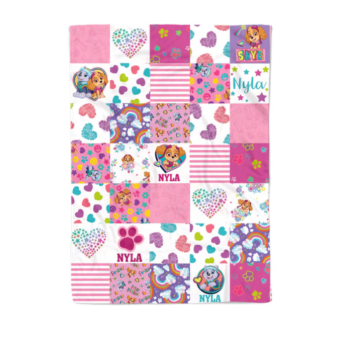 Personalized Paw Patrol Blanket, Paw Patrol Custom Name Blanket, Baby Shower Blanket - Image 4