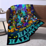 Custom Name Happy Halloween Mickey Blanket, Mickey And Friends Halloween Blanket, Halloween Watching Fleece Blanket - Image 3