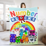 Personalized Numberblocks Blanket, Custom Kids Name Blanket, Characters Group Blanket, Numberblocks Sofa Blanket, Kids TV Show - Image 6