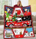 Personalized Snoopy Christmas Blanket, The Peanuts Custom Name Snoopy Blanket, Baby Shower Blanket