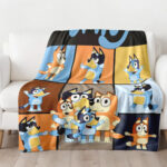 Bluey And Bingo Blanket, Bluey Theme Personalized Name Blanket, Bluey Family Custom Bluey Throw - Image 2