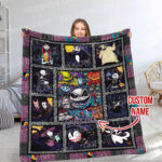 Personalized The Nightmare Before Christmas blanket, Custom Name Jack Skelington Blanket, Baby Shower Blanket