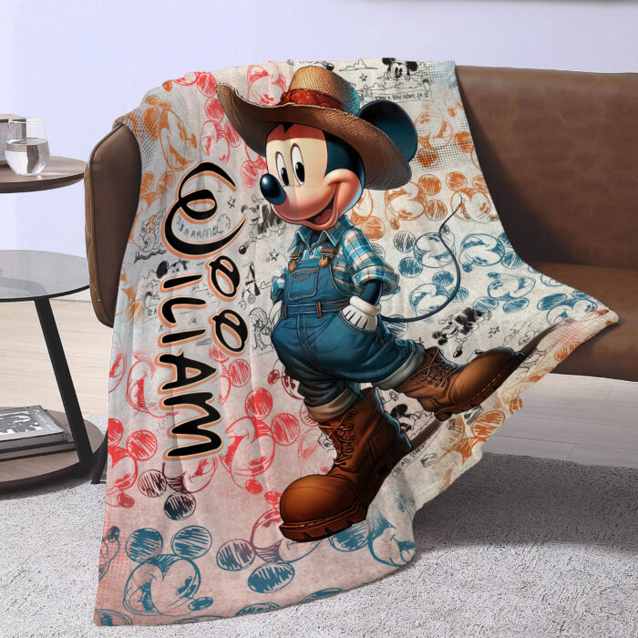Personalized Mickey Mouse Blanket, Disney Blanket, Custom Blanket, Birthday Gifts, Custom Name Blanket - Image 2
