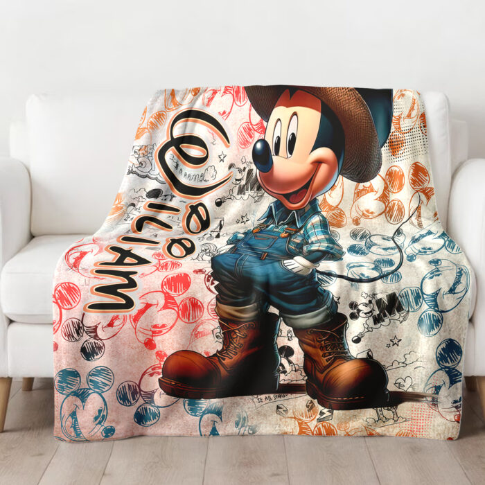 Personalized Mickey Mouse Blanket, Disney Blanket, Custom Blanket, Birthday Gifts, Custom Name Blanket - Image 3