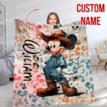 Personalized Mickey Mouse Blanket, Disney Blanket, Custom Blanket, Birthday Gifts, Custom Name Blanket