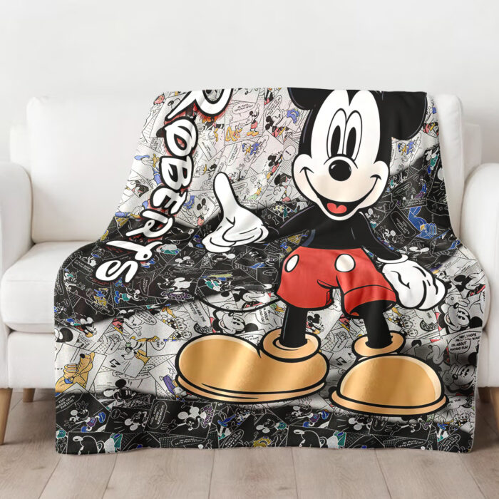 Personalized Mickey Mouse Blanket, Disney Blanket, Custom Blanket, Birthday Gifts, Custom Name Blanket - Image 3