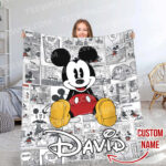 Personalized Mickey Mouse Blanket, Disney Blanket, Custom Blanket, Birthday Gifts, Custom Name Blanket