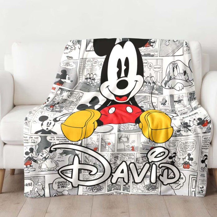 Personalized Mickey Mouse Blanket, Disney Blanket, Custom Blanket, Birthday Gifts, Custom Name Blanket - Image 2