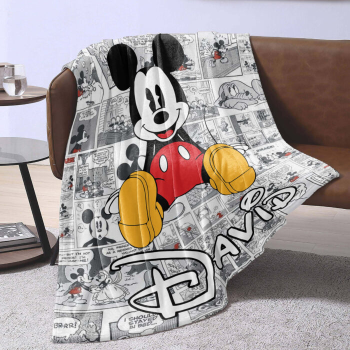 Personalized Mickey Mouse Blanket, Disney Blanket, Custom Blanket, Birthday Gifts, Custom Name Blanket - Image 3
