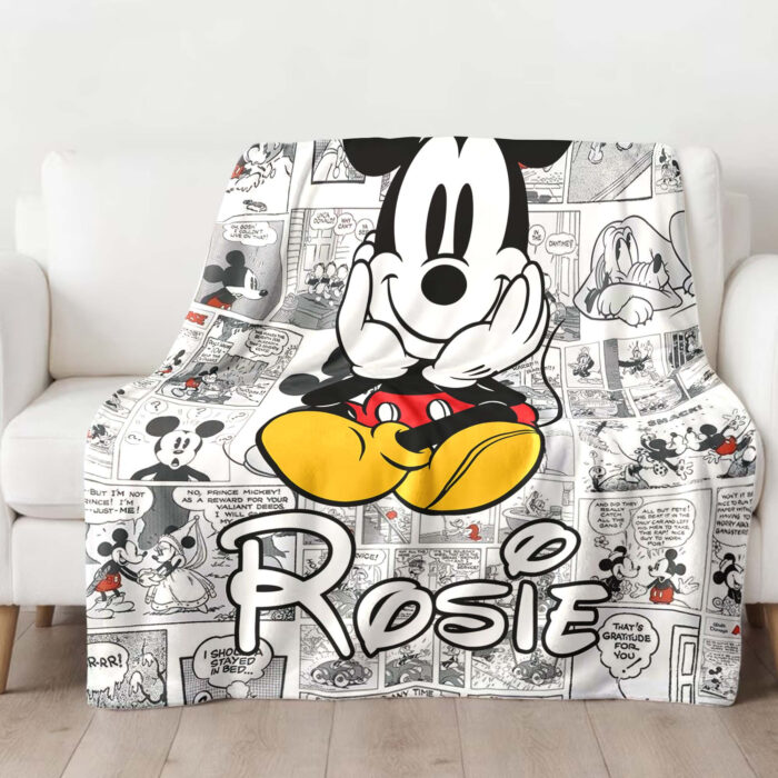 Personalized Mickey Mouse Blanket, Disney Blanket, Custom Blanket, Birthday Gifts, Custom Name Blanket - Image 3