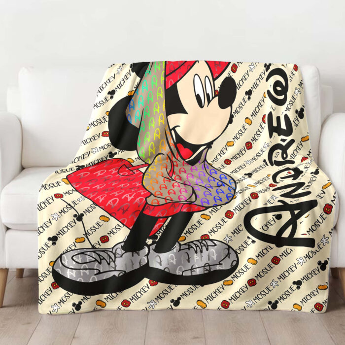 Personalized Mickey Mouse Blanket, Disney Blanket, Custom Blanket, Birthday Gifts, Custom Name Blanket - Image 2
