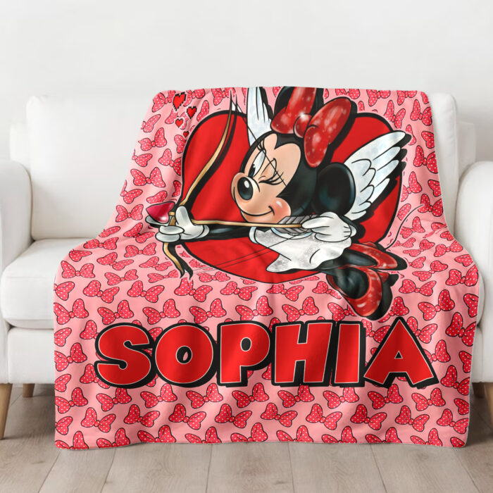 Personalized Minnie Mouse Blanket, Disney Blanket, Custom Blanket, Birthday Gifts, Custom Name Blanket - Image 2