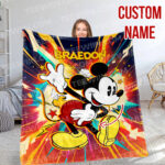 Personalized Mickey Mouse Blanket, Disney Blanket, Custom Blanket, Birthday Gifts, Custom Name Blanket