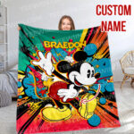 Personalized Mickey Mouse Blanket, Disney Blanket, Custom Blanket, Birthday Gifts, Custom Name Blanket