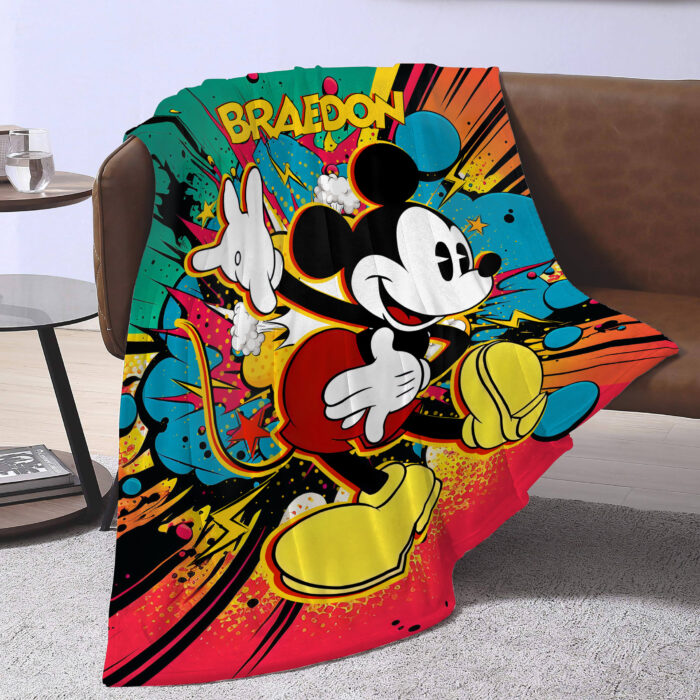 Personalized Mickey Mouse Blanket, Disney Blanket, Custom Blanket, Birthday Gifts, Custom Name Blanket - Image 4