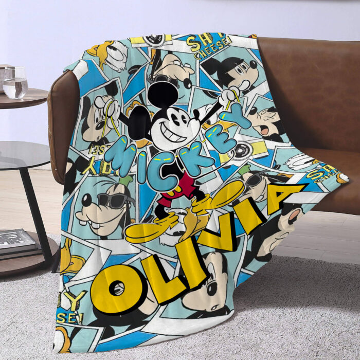 Personalized Mickey Mouse Blanket, Disney Blanket, Custom Blanket, Birthday Gifts, Custom Name Blanket - Image 3
