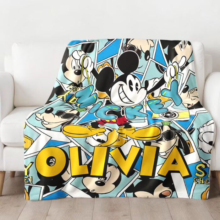 Personalized Mickey Mouse Blanket, Disney Blanket, Custom Blanket, Birthday Gifts, Custom Name Blanket - Image 2