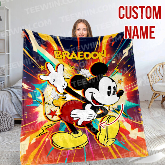 Personalized Mickey Mouse Blanket, Disney Blanket, Custom Blanket, Birthday Gifts, Custom Name Blanket - Image 9