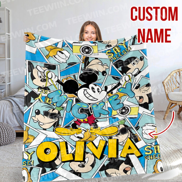 Personalized Mickey Mouse Blanket, Disney Blanket, Custom Blanket, Birthday Gifts, Custom Name Blanket - Image 2