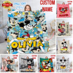 Personalized Mickey Mouse Blanket, Disney Blanket, Custom Blanket, Birthday Gifts, Custom Name Blanket