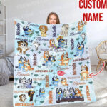 Bluey Blanket Toddler, Bluey Personalized Blanket, Bluey Baby Blanket, Custom Baby Blanket, Child Personalized Blanket, Baby Blanket