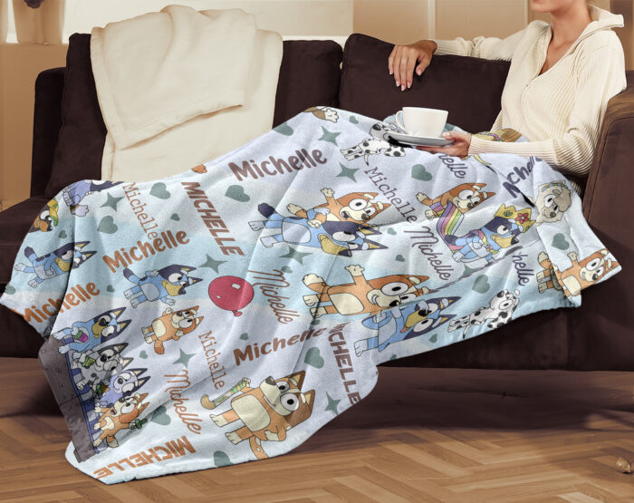 Bluey Blanket Toddler, Bluey Personalized Blanket, Bluey Baby Blanket, Custom Baby Blanket, Child Personalized Blanket, Baby Blanket - Image 3