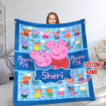 Personalized Peppa Pig Blanket, Peppa Baby Blanket, Custom Baby Blanket, Child Personalized Blanket, Baby Blanket