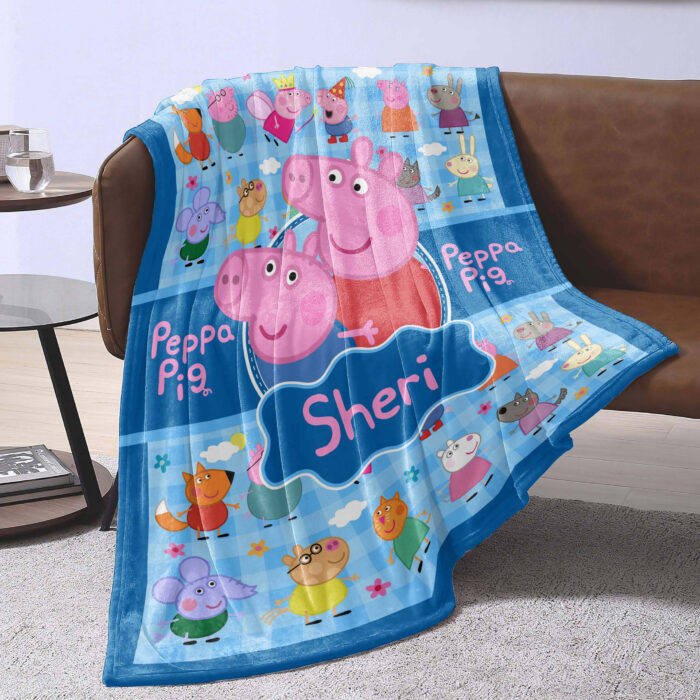 Personalized Peppa Pig Blanket, Peppa Baby Blanket, Custom Baby Blanket, Child Personalized Blanket, Baby Blanket - Image 2