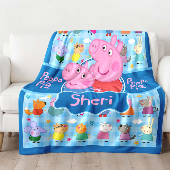 Personalized Peppa Pig Blanket, Peppa Baby Blanket, Custom Baby Blanket, Child Personalized Blanket, Baby Blanket - Image 3